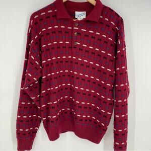 Men’s Vintage Sweater Electric Grandpa 80’s 90’s Retro Weave Pattern Medium